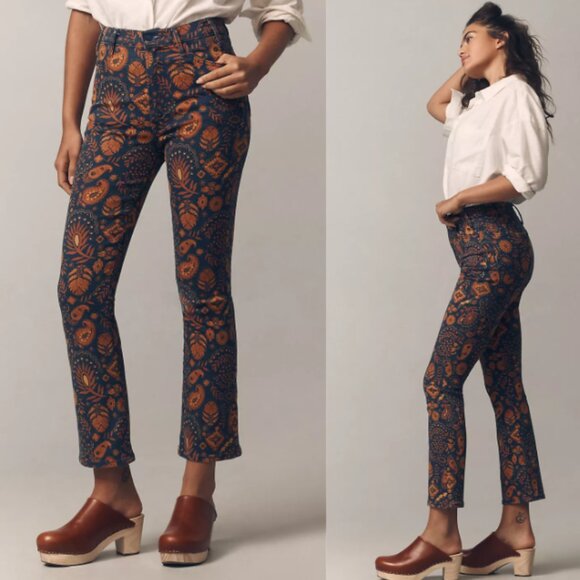 MOTHER The Hustler Flood High-Rise Crop Jeans NWT in Henna Happiness 23 - Picture 2 of 16